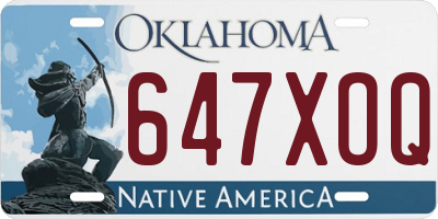 OK license plate 647XOQ
