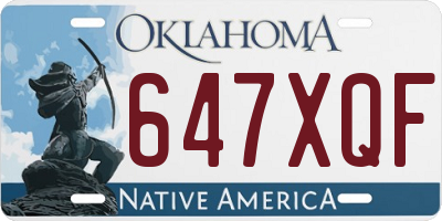 OK license plate 647XQF