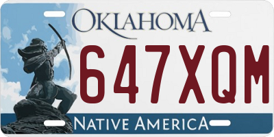 OK license plate 647XQM
