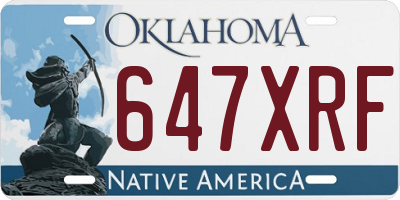 OK license plate 647XRF
