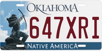 OK license plate 647XRI