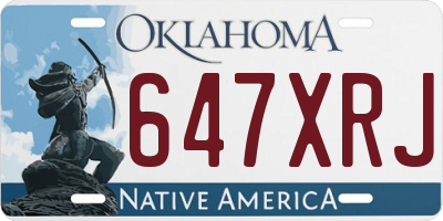 OK license plate 647XRJ