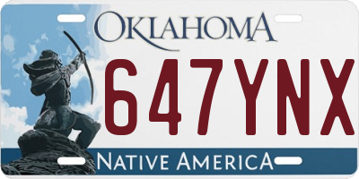 OK license plate 647YNX