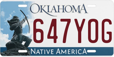 OK license plate 647YOG