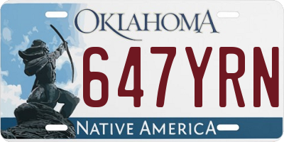 OK license plate 647YRN
