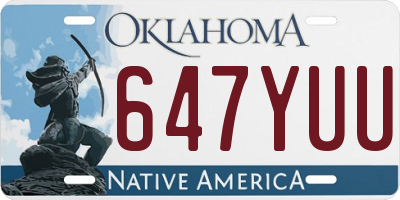 OK license plate 647YUU