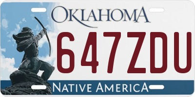 OK license plate 647ZDU