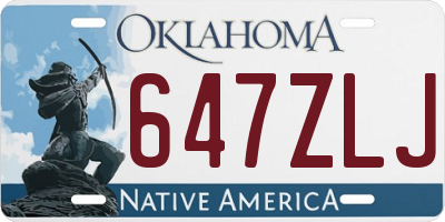 OK license plate 647ZLJ