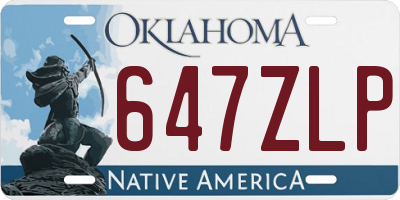 OK license plate 647ZLP