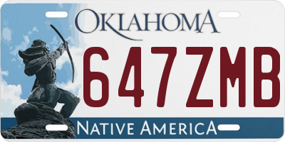 OK license plate 647ZMB