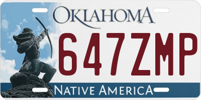 OK license plate 647ZMP