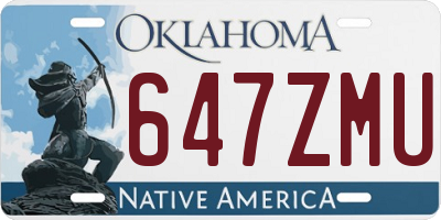 OK license plate 647ZMU
