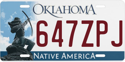 OK license plate 647ZPJ