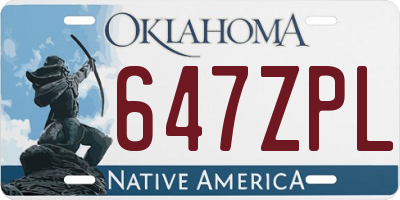 OK license plate 647ZPL