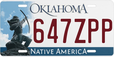 OK license plate 647ZPP