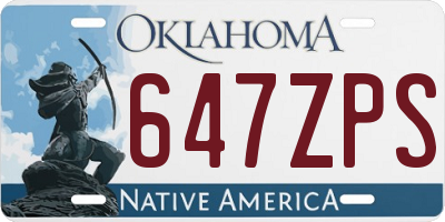 OK license plate 647ZPS