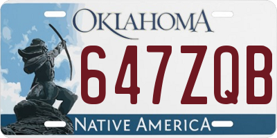 OK license plate 647ZQB