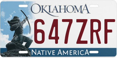OK license plate 647ZRF