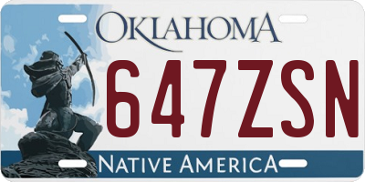 OK license plate 647ZSN