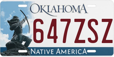 OK license plate 647ZSZ