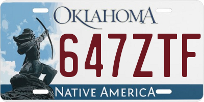 OK license plate 647ZTF