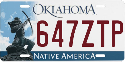 OK license plate 647ZTP