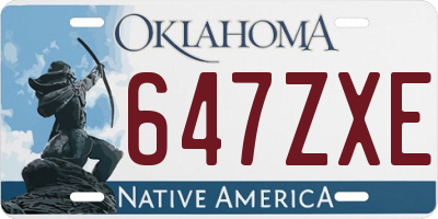OK license plate 647ZXE