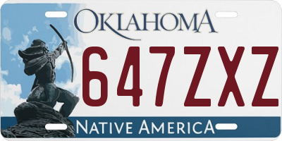 OK license plate 647ZXZ
