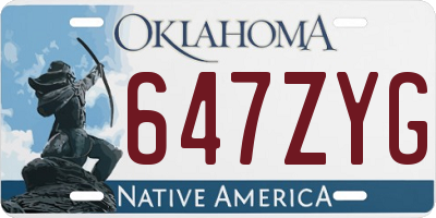 OK license plate 647ZYG