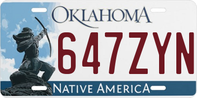 OK license plate 647ZYN