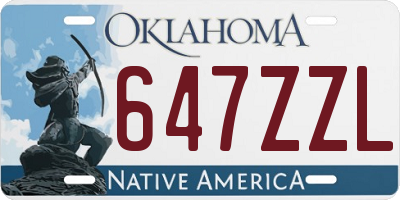 OK license plate 647ZZL