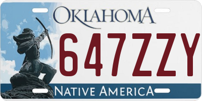 OK license plate 647ZZY