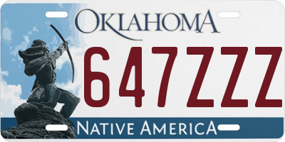 OK license plate 647ZZZ