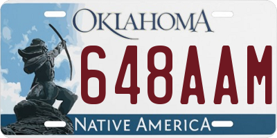 OK license plate 648AAM