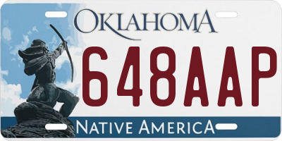 OK license plate 648AAP