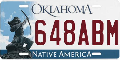 OK license plate 648ABM