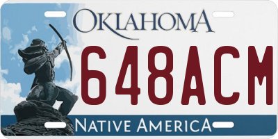OK license plate 648ACM