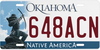 OK license plate 648ACN