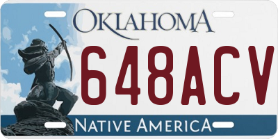 OK license plate 648ACV