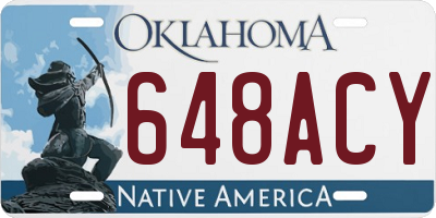 OK license plate 648ACY