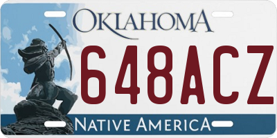 OK license plate 648ACZ