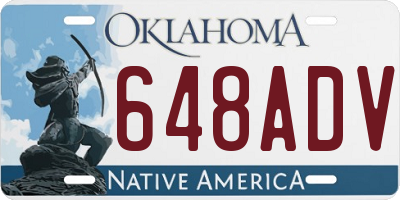OK license plate 648ADV