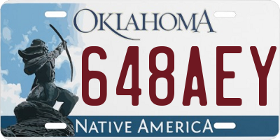 OK license plate 648AEY