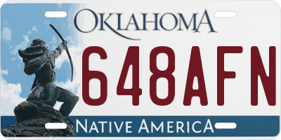 OK license plate 648AFN