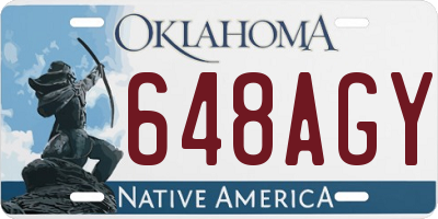 OK license plate 648AGY