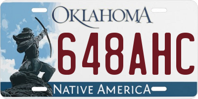 OK license plate 648AHC