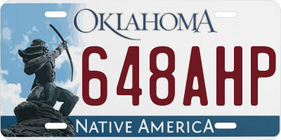 OK license plate 648AHP