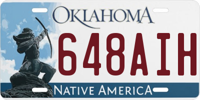 OK license plate 648AIH