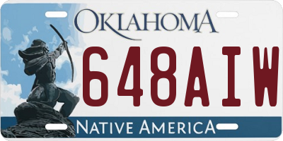 OK license plate 648AIW