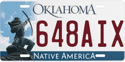 OK license plate 648AIX